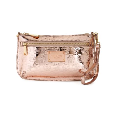 michael kors jet set rose gold wristlet|Michael Kors jet set crossover.